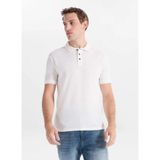 Lee Cooper TYLER Erkek Regular Fit Basic Polo Yaka T-Shirt Ekru