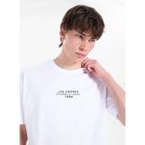 Lee Cooper ULRIC Erkek Loose %100 Pamuk Baskılı Bisiklet Yaka T-Shirt Beyaz