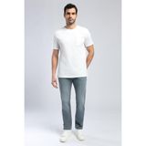 Lee Cooper Vincent Erkek %100 Pamuk O Yaka T-Shirt Ekru - Beyaz