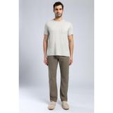 Lee Cooper Vincent Erkek %100 Pamuk O Yaka T-Shirt Taş - Beyaz