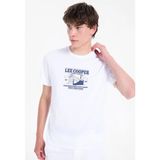 Lee Cooper WESTON Erkek Regular Fit %100 Pamuk Baskılı Bisiklet Yaka T-Shirt Beyaz