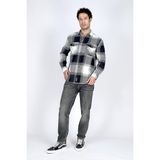 Lee Cooper Wilfor Erkek Dokuma Uzun Kol Gömlek Lacivert-Haki