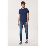 Lee Cooper William Erkek %100 Pamuk O Yaka T-Shirt Lacivert - 004-Mavi