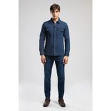 Lee Cooper Worner 4 Erkek Jean Gömlek Denim - Mavi - 2XL