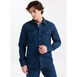 Lee Cooper Worner 4 Erkek Jean Gömlek Denim - Mavi - XL