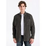 Lee Cooper Wornes Erkek Kadife Uzun Kol Gömlek Yeşil