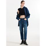 Lee Cooper Yüksek Bel Düz Paça Straight Denim Pantolon, 27/26, 5003313798, Mavi, Kadın