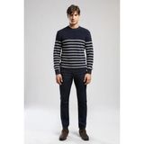 Lee Cooper Yuvarlak Yaka Regular Fit Lacivert Erkek Kazak 261 Lcm 241020 Baldwın Lacivert-Ekr - 2XL