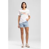 Lee Cooper Zebrars Basic Baskılı Bisiklet Yaka T-Shirt, L, 262 LCF 242013, BEYAZ, Kadın