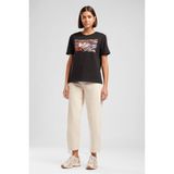 Lee Cooper Zebrars Kadın Basic Baskılı Bisiklet Yaka T-Shirt Siyah - XL