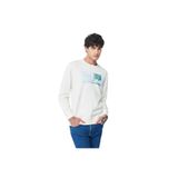 Lee Erkek Ekru Bisiklet Yaka Sweatshirt, M, LL20FRNQ