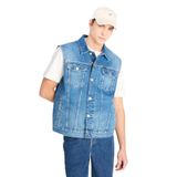 Lee Erkek Relaxed Fit Denim Yelek, Mavi, L Beden