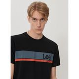 Lee Erkek Siyah Regular Fit Bisiklet Yaka T-Shirt