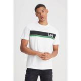 Lee Erkek T-Shirt, Grafik Logo, Kısa Kol, Bisiklet Yaka, Beyaz, M Beden