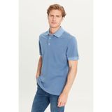 Lee Erkek%100 Pamuk Regular Fit Polo Yaka T-shirt, Mavi, XL