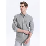 Lee Gri Melanj Slim Fit Oxford Gömlek, S, 5003356565, Gri Melanj, Erkek