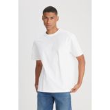 Lee L222001102 Beyaz Önü Yazılı Bisiklet Yaka Erkek T-Shirt