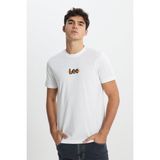 Lee L241521100 Beyaz Erkek Bisiklet Yaka Lee Baskılı T-Shirt