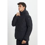 Lee L242506001 Siyah Erkek Çok Cepli Kapüşon Detaylı Mont - 2XL