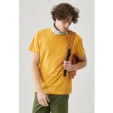 Lee L60UFQ200 Logo Bisiklet Yaka Regular Fit Baskılı Sarı Erkek T-shirt