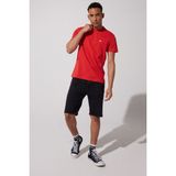 Lee L60UFQ512 Kırmızı Erkek Bisiklet Yaka Küçük Lee Kabartma Yazılı T-Shirt - XL