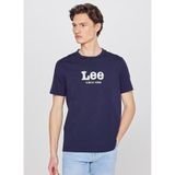 Lee Lacivert Erkek Regular Fit Yazı Baskılı T-Shirt L2510154410 Regular Fit Aplikeli