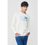 Lee LL20FRNQ Bisiklet Yaka Ekru Erkek Sweatshirt