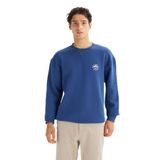 Lee Pamuklu İçi Polarlı Regular Fit Kapüşonlu Logo Detaylı Sweatshirt, M, L2520102, DarKNavy-L2520102411, erkek