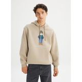 Lee Pamuklu İçi Polarlı Regular Fit Kapüşonlu Logo Detaylı Sweatshirt, S, L2520102, Beige-L2520102614, erkek