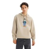 Lee Pamuklu İçi Polarlı Regular Fit Kapüşonlu Logo Detaylı Sweatshirt, XL, L2520102, Beige-L2520102614, erkek