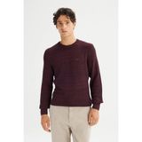 Lee Pamuklu Regular Fit Bisiklet Yaka Logolu Kazak Erkek Kazak L2520364 810 - Bordo - 2XL