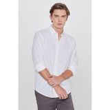 Lee Pamuklu Yumuşak Dokulu Regular Fit Çizgili Gömlek, M, L2610158, White-L2610158100, Erkek