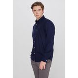 Lee Pamuklu Yumuşak Dokulu Regular Fit Çizgili Gömlek, S, L2610158, Navy-L2610158410, Erkek