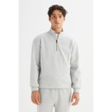 LEE Pike Interlock Half Zip Sweatshirt, XXL, L252031236, Gri, erkek