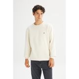 Lee Regular Fit %100 Pamuk Şardonlu Kırık Beyaz Erkek Sweatshirt L81Iry102
