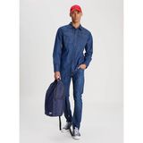 Lee Regular Fit Koyu Lacivert Erkek Denim Gömlek L241513401 Uzun Kollu Jean Gömlek - 2XL