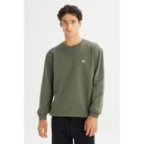 Lee Regular Fit Normal Kesim %100 Pamuk Bisiklet Yaka Erkek İçi Polarlı Haki Sweatshirt