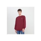 Lee Regular Fit Normal Kesim %100 Pamuk Bisiklet Yaka Erkek İçi Polarlı Şardonlu Bordo Sweatshirt