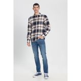 Lee Regular Fit Normal Kesim %100 Pamuk Ekoseli Gömlek Ceket - Mavi