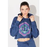 Lee Regular Fit Normal Kesim Mavi Kadın Içi Polarlı Kapüşonlu Sweatshirt