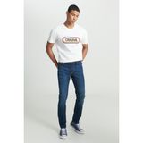 Lee Rider Slim Fit Dar Kesim Normal Bel Esnek Jean Kot Pantolon Erkek Desenli Günlük Model - 29 - 32 - Koyu Mavi