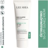 Lee Shia - Green Filter Cilt Dolgunlaştırıcı 50+ SPF Güneş Kremi - 75 ml - Yüksek Koruma ve Nemlendirici Bakım (Cica, Hyalüronik Asit, Niasinamid)