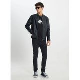 Lee Siyah Erkek Fermuarlı Relaxed Ceket L242469001 Biker Deri Ceket - 2XL