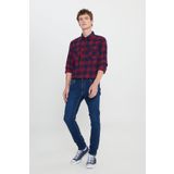 Lee Skinny Fit Dar Kesim Düşük Bel Dar Paça Malone Erkek Koyu Mavi Pamuklu Esnek Jean Kot Pantolon