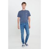 Lee Skinny Fit Dar Kesim Normal Bel Dar Paça Malone Erkek Açık Mavi Pamuklu Esnek Jean Kot Pantolon
