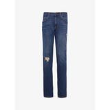Lee Slim Fit Dar Kesim Normal Bel Dar Paça Luke Erkek Mavi Yırtık Jean Denim Kot Pantolon L719, Mid Blue, 36/32