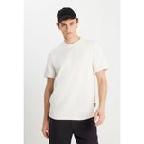 Lee Wrangler Erkek Relaxed Fit Dokulu T-Shirt MW2510718104 - Ekru - XL