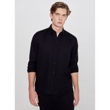 Lee Yumuşak Dokulu Regular Fit Normal Kesim Gömlek, XL, L2610084, Black-L2610084001, Erkek