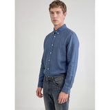 Lee%100 Keten Regular Fit Normal Kesim Siyah Gömlek, M, L2510549, Blue-L2510549402, Erkek