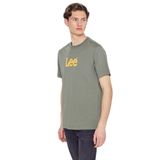 Lee%100 Pamuk Regular Fit Normal Kesim Logo Detaylı Tişört, L, L2610100, Khaki-L2610100801, Erkek